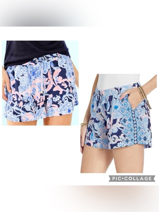 Lilly Pulitzer Pants - Lilly Pulitzer Navy, Light Blue & Pink Floral Shorts